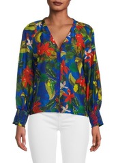Alice + Olivia Lang Floral Button Up Blouse
