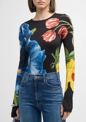 Alice + Olivia Le Parisien Delaina Long-Sleeve Top 