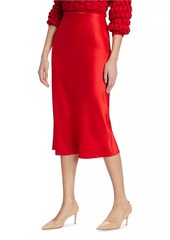 Alice + Olivia Maeve Satin Midi-Skirt