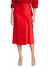 Alice + Olivia Maeve Satin Midi-Skirt