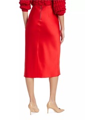 Alice + Olivia Maeve Satin Midi-Skirt