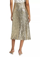 Alice + Olivia Maeve Sequin Slip Skirt