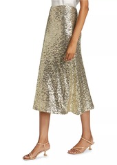 Alice + Olivia Maeve Sequin Slip Skirt