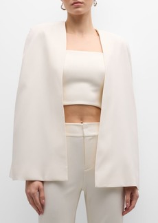 Alice + Olivia Marica Square-Neck Crop Top with Matching Cape Overlay