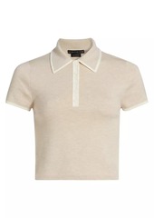 Alice + Olivia Meda Crop Polo Shirt