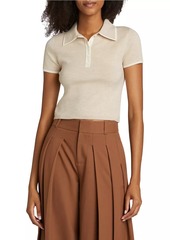 Alice + Olivia Meda Crop Polo Shirt