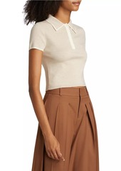 Alice + Olivia Meda Crop Polo Shirt