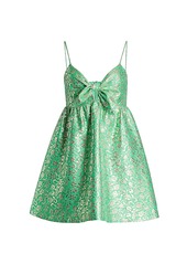 Alice + Olivia Melvina Tie-Detail Brocade Mini Dress