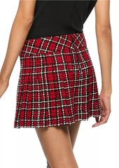 Alice + Olivia Mera Plaid Pleated Miniskirt