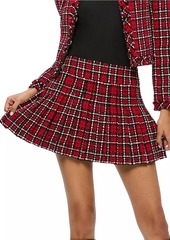 Alice + Olivia Mera Plaid Pleated Miniskirt