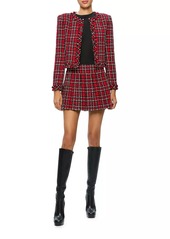 Alice + Olivia Mera Plaid Pleated Miniskirt