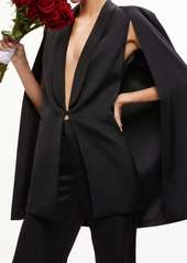Alice + Olivia Merrie Shawl Collar Cape Vest In Black