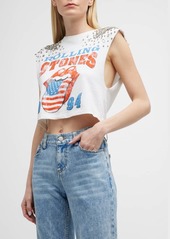 Alice + Olivia Micah Embellished Cropped Muscle Tank 