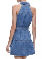 Alice + Olivia Miranda Denim Tie-Waist Minidress