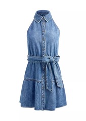 Alice + Olivia Miranda Denim Tie-Waist Minidress