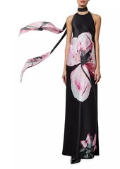 Alice + Olivia Montana Floral Scarf Cocktail Dress