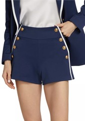 Alice + Olivia Narin High-Waist Buttoned Shorts