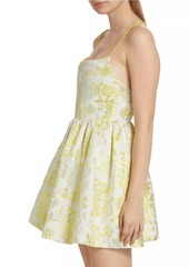 Alice + Olivia Nat Floral Metallic Jacquard Minidress