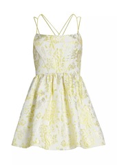 Alice + Olivia Nat Floral Metallic Jacquard Minidress