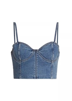 Alice + Olivia Natacha Denim Crop Bustier