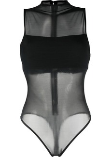 Alice + Olivia Nichol high-neck sleeveless mesh bodysuit