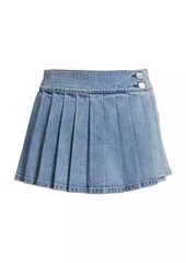 Alice + Olivia Noah Denim Pleated Miniskirt