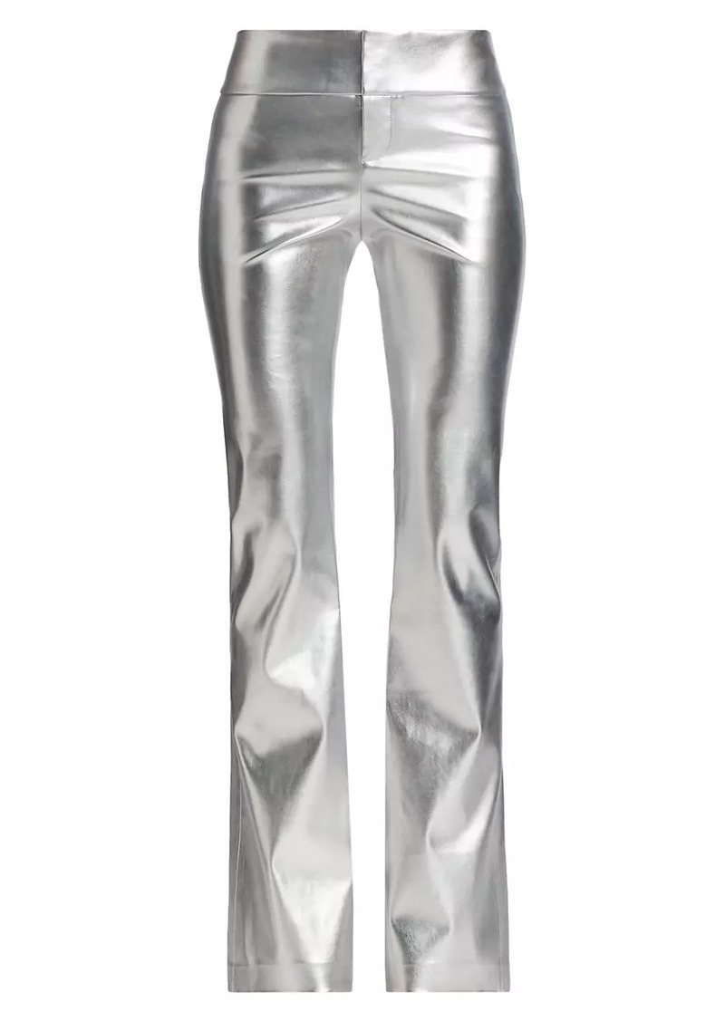 Alice + Olivia Olivia Metallic Faux Leather Boot-Cut Pants