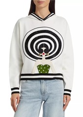 Alice + Olivia Oscar Staceface Knit Hoodie