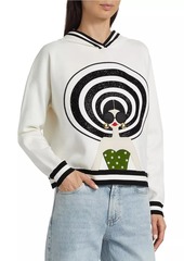 Alice + Olivia Oscar Staceface Knit Hoodie