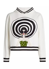 Alice + Olivia Oscar Staceface Knit Hoodie