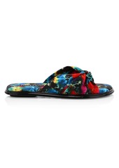Alice + Olivia Pabla Knotted Tie-Dye Cotton Sandals