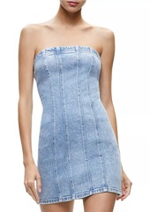 Alice + Olivia Palmer Denim Bustier Minidress