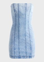 Alice + Olivia Palmer Denim Strapless Mini Dress