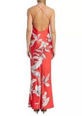 Alice + Olivia Paloma Floral Satin Maxi Dress