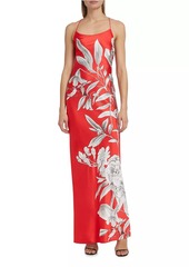 Alice + Olivia Paloma Floral Satin Maxi Dress