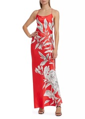 Alice + Olivia Paloma Floral Satin Maxi Dress