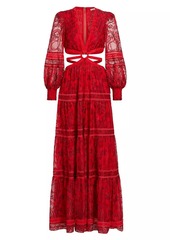 Alice + Olivia Patrica Eyelet Cut-Out Maxi Dress