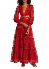 Alice + Olivia Patrica Eyelet Cut-Out Maxi Dress