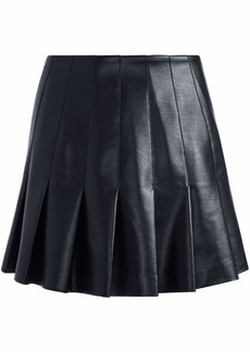 Alice + Olivia Carter faux leather pleated skirt