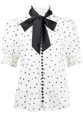 Alice + Olivia polka dot-print tie-fastening blouse