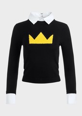 Alice + Olivia Porla Crown Collared Sweater