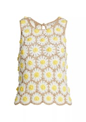 Alice + Olivia Reva Daisy Crochet Shell