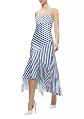 Alice + Olivia Rosa Asymmetric Striped Midi-Dress