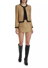 Alice + Olivia Rubi Tweed Micro Miniskirt