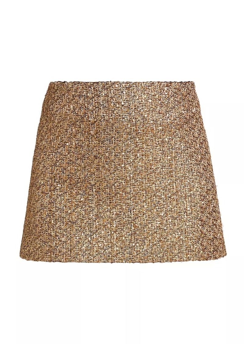 Alice + Olivia Rubi Tweed Micro Miniskirt