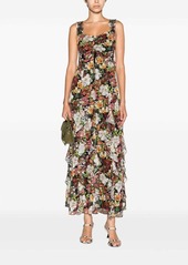 Alice + Olivia ruffled-trim floral-print maxi dress