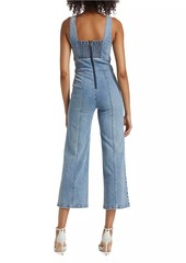 Alice + Olivia Sandra Denim V-Neck Jumpsuit