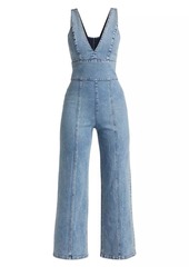 Alice + Olivia Sandra Denim V-Neck Jumpsuit