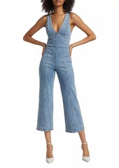 Alice + Olivia Sandra Denim V-Neck Jumpsuit