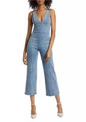 Alice + Olivia Sandra Denim V-Neck Jumpsuit